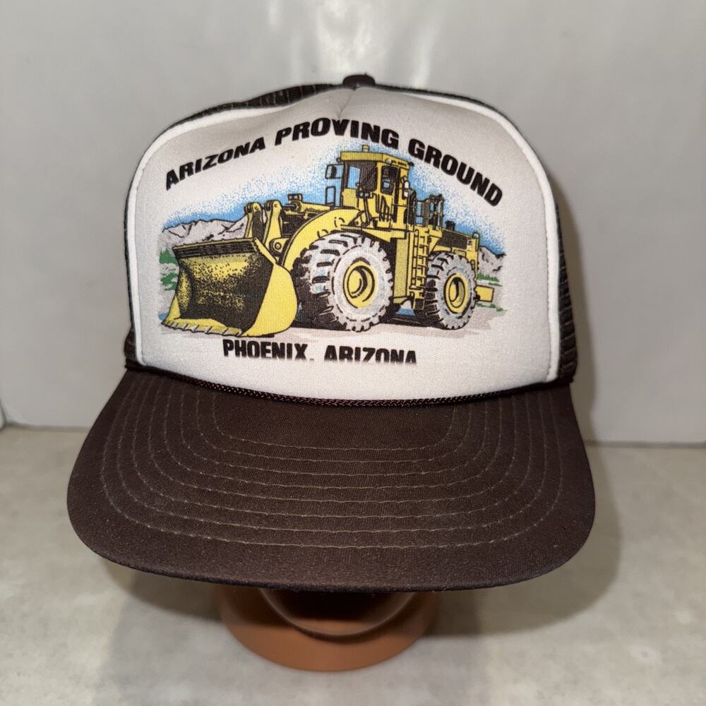 Vtg Arizona proving Ground foam trucker hat mesh Construction CAT caterpillar